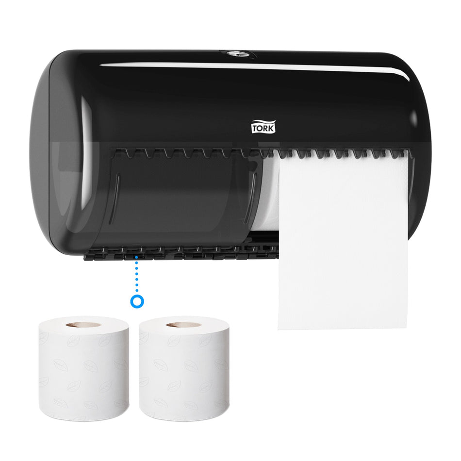 TorkDistributeur pour Papier Toilette Rouleau noir T4