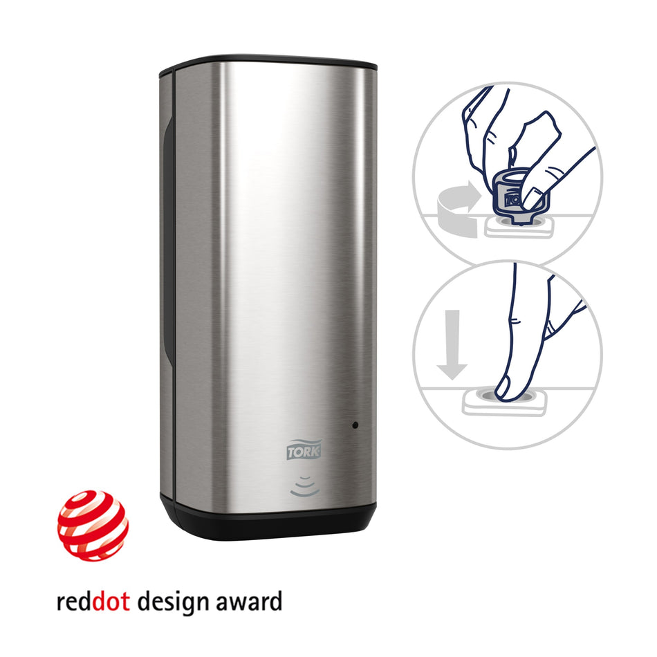 Tork Spender für Seife und Hautpflegeprodukte mit Intuition™ Sensor Edelstahl S4