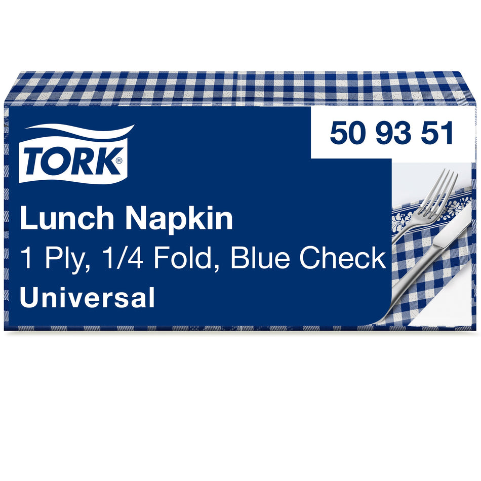 Tork Lunchservietten Blaukariert
