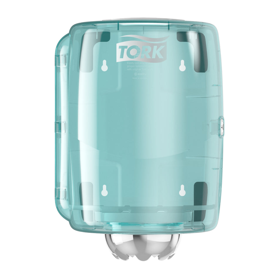 Tork Distributeur à dévidage central blanc et turquoise M2