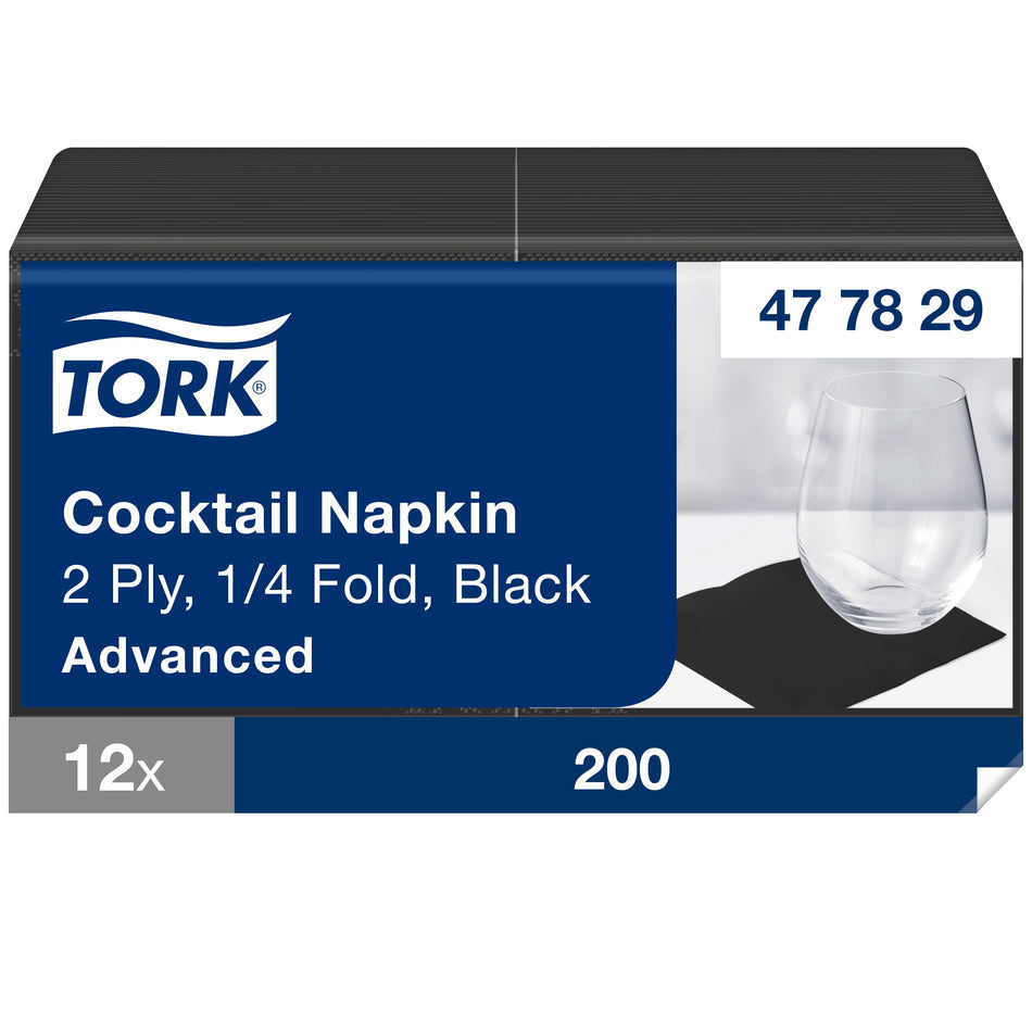 Tork Cocktailservietten Schwarz
