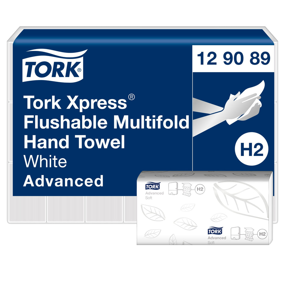Tork Xpress® Essuie-mains interfoliés délitables blancs H2