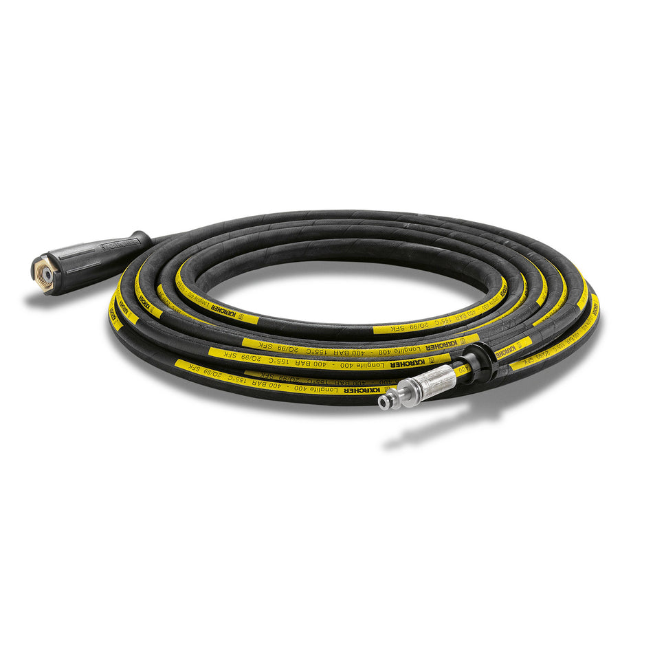 Hochdruckschlauch Longlife, 10 m, DN 8, 400 bar, 1 x M22 x 1,5 / 1 x AVS-Schlauchtrommelanschluss