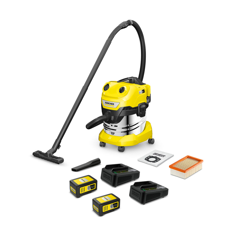 Aspirateur eau et poussières à batterie WD 4-18 S Dual Battery Set