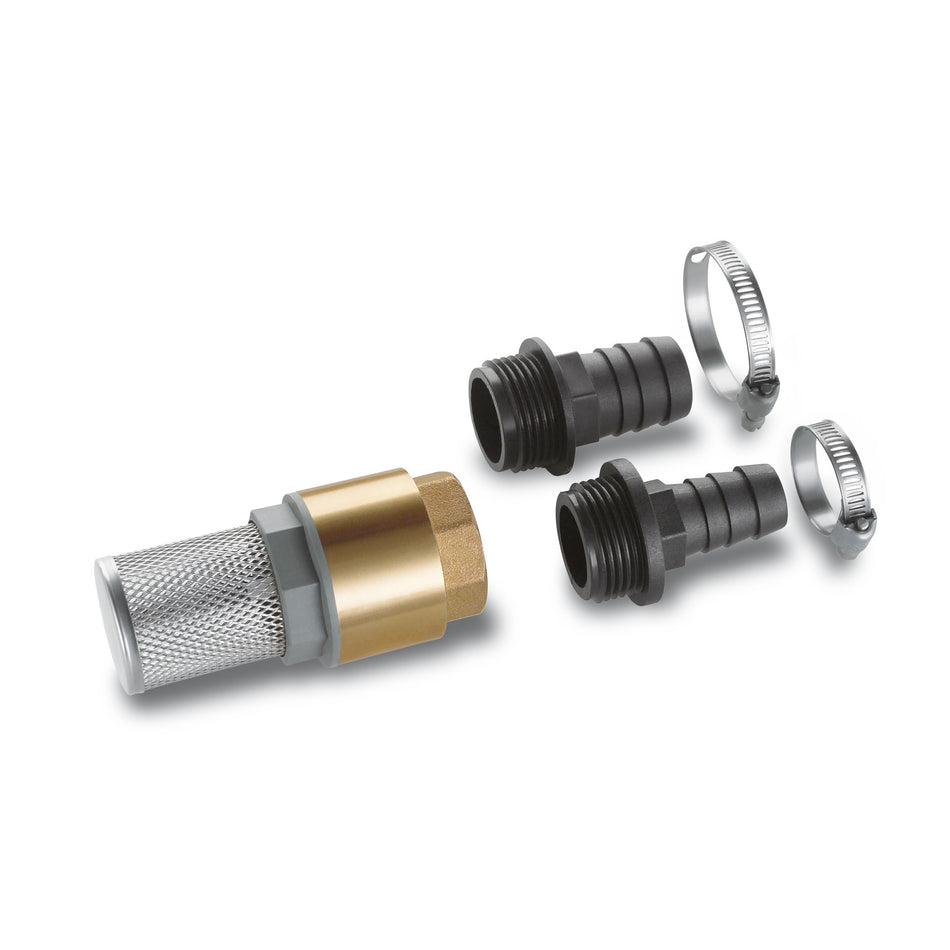 Kit complet crépine Inox avec clapet anti-retour + adaptateur 1" (25,4mm) / 3/4" (19mm)