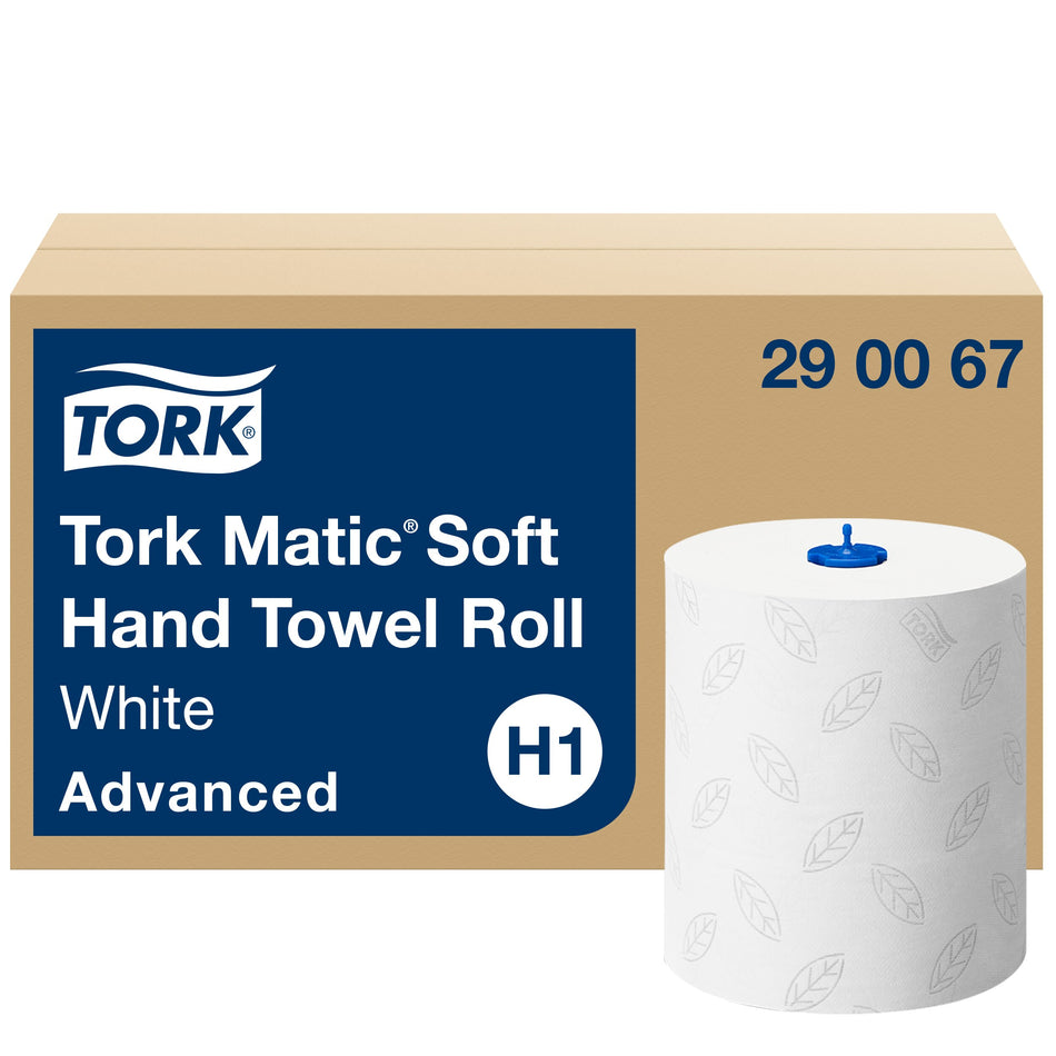 Tork Matic® Essuie-mains doux blancs à feuilles grises H1