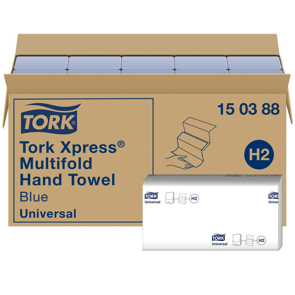 Tork Xpress® Essuie-mains interfoliés bleus H2