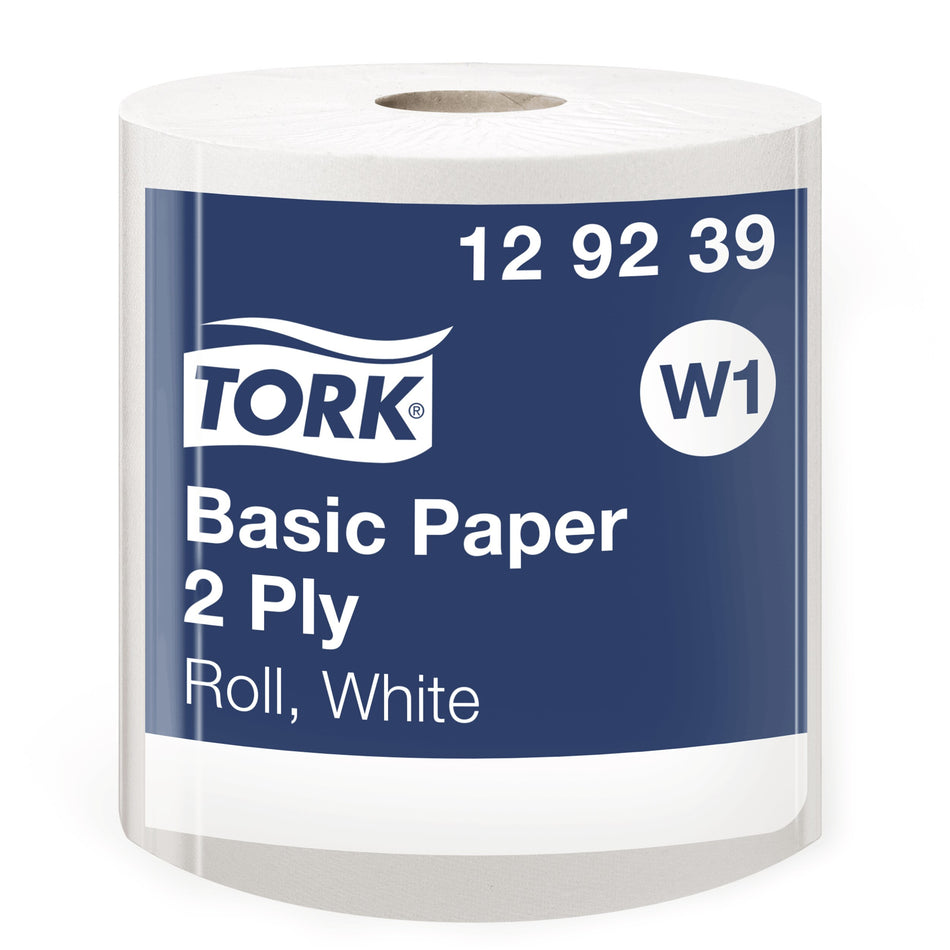Tork Bobine de papier d'essuyage basique blanc W1