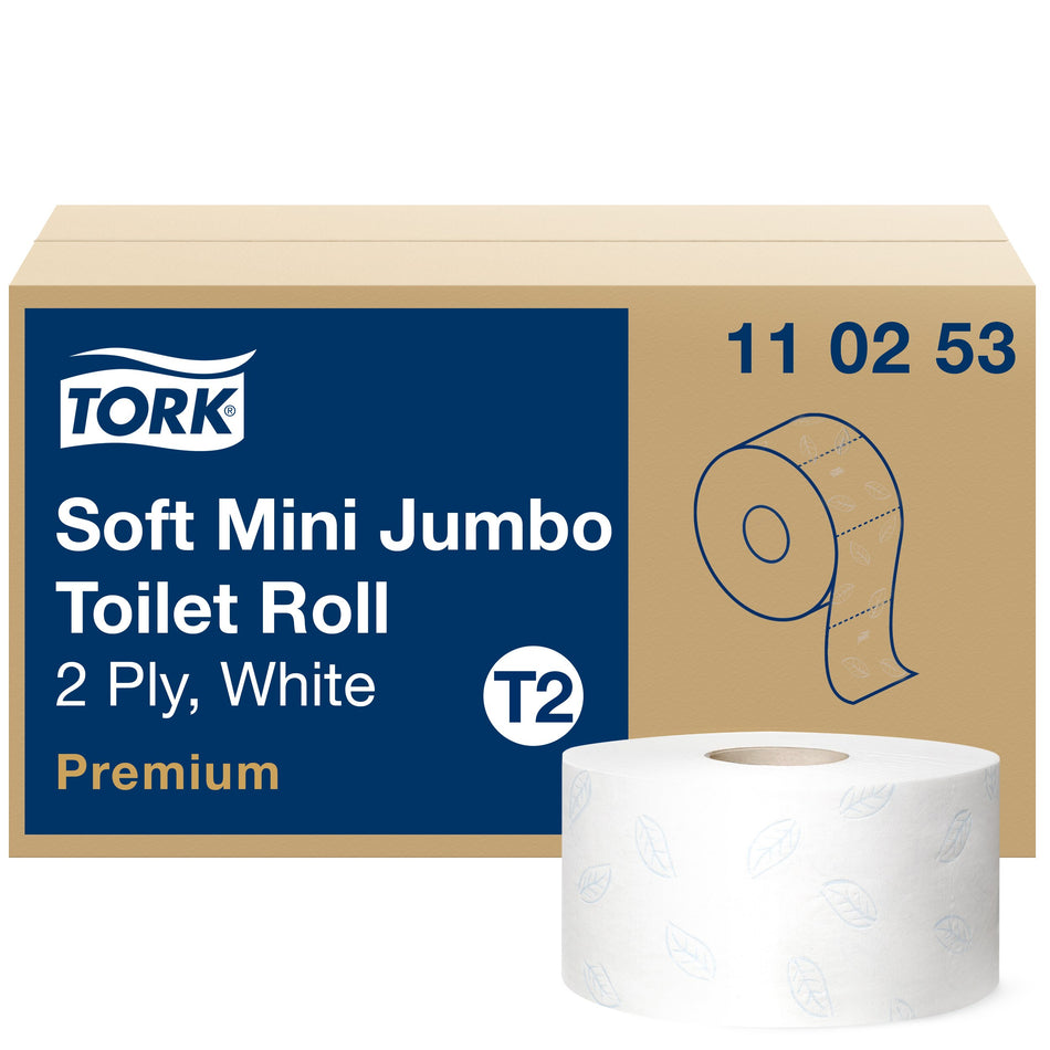 Tork Papier toilette rouleau Mini Jumbo Doux Blanc T2