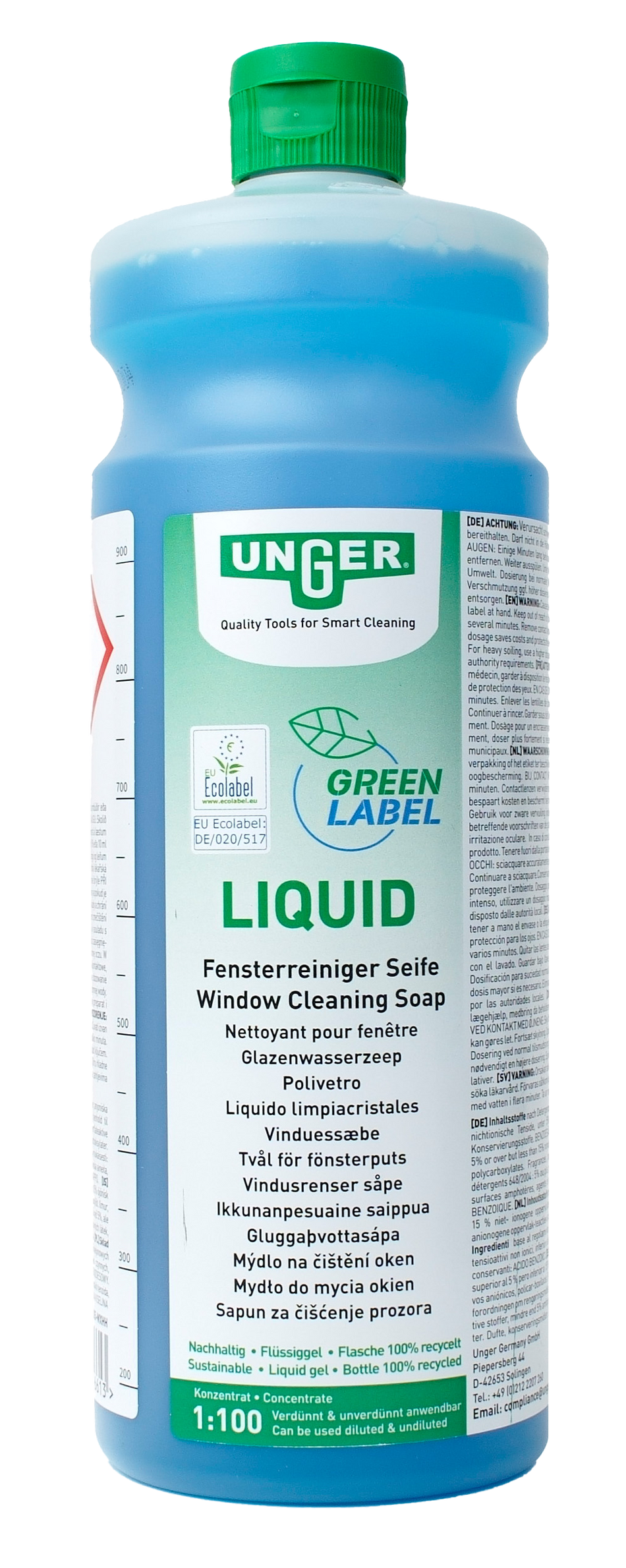 Liquid Green Label 1 l, Liquide vitre concentré 1/100, 1 Litre